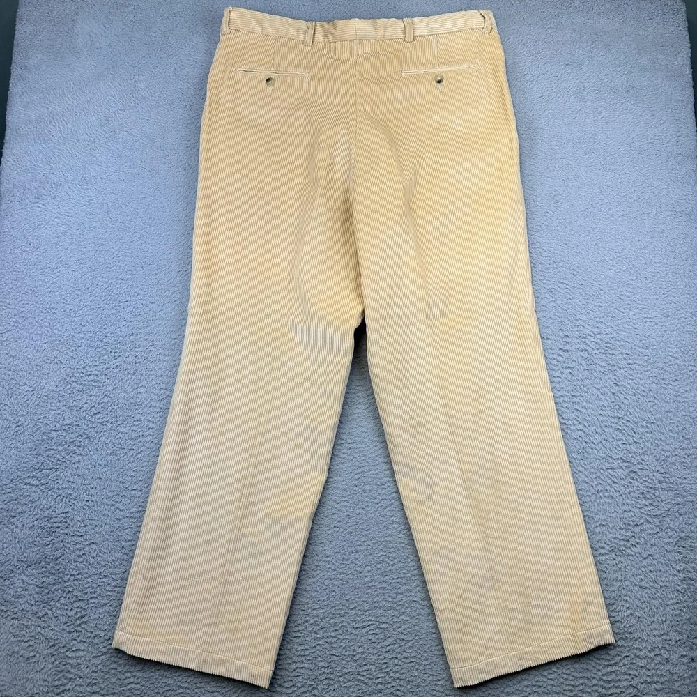Vineyard Vines Pants Mens 40 Tan Corduroy Straight Leg Casual Cotton‎ Flat Front